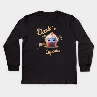 Dads´s little cupcake Kids Long Sleeve T-Shirt